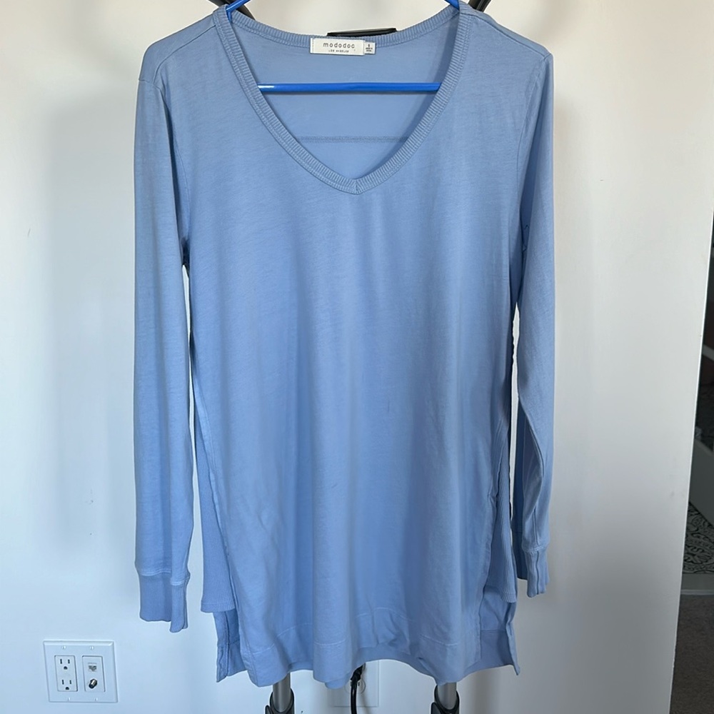 Mod o Doc tunic style long sleeve v neck cotton long sleeve tee